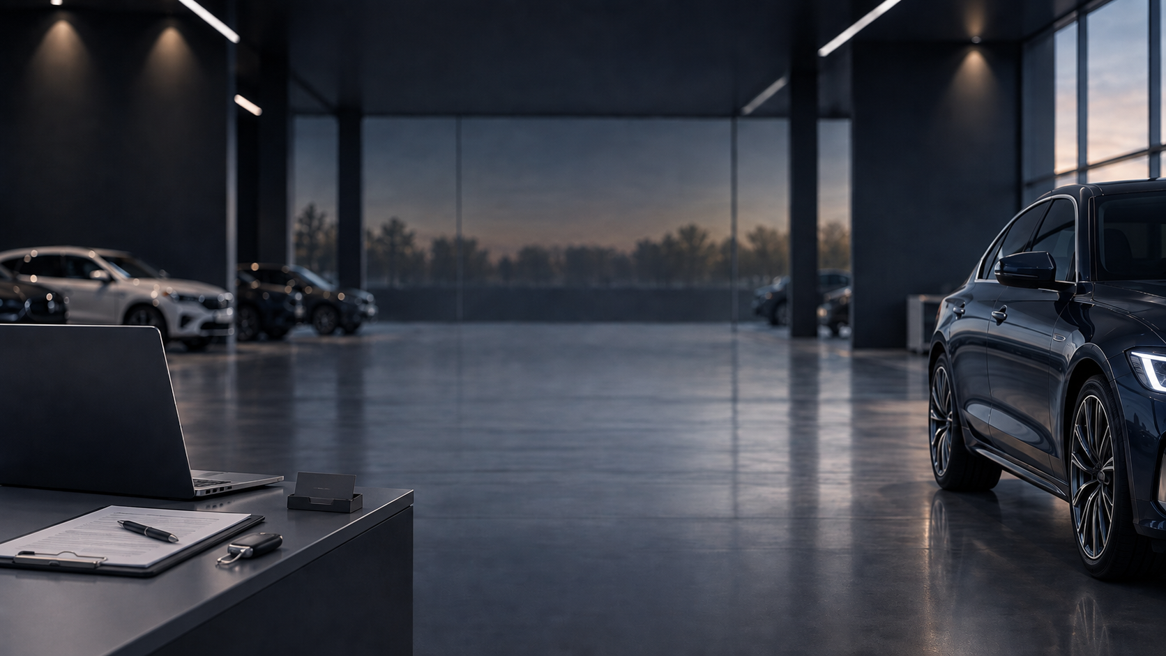 Automotive dealership service bay